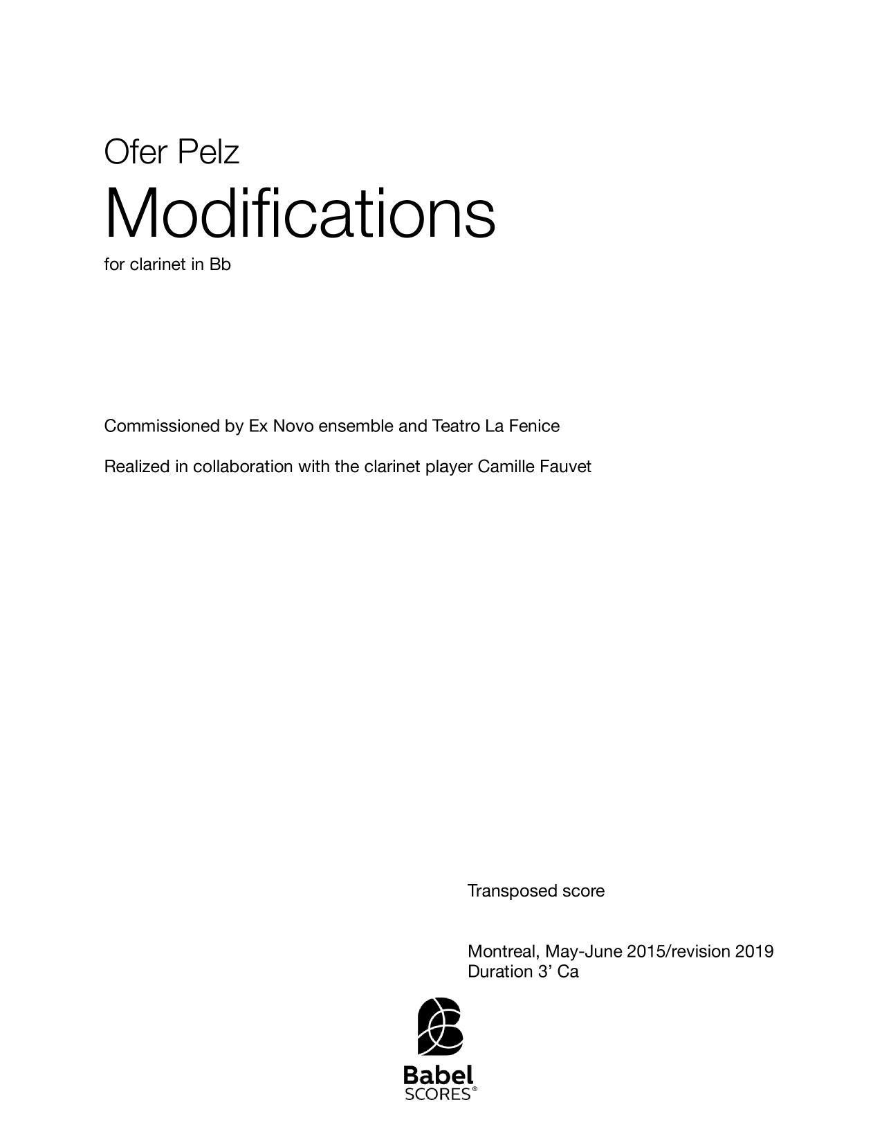 Modifications
