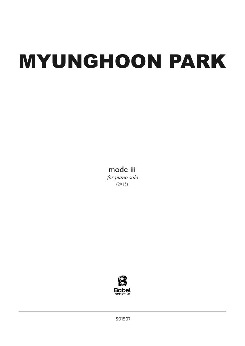 Mode iii for piano solo