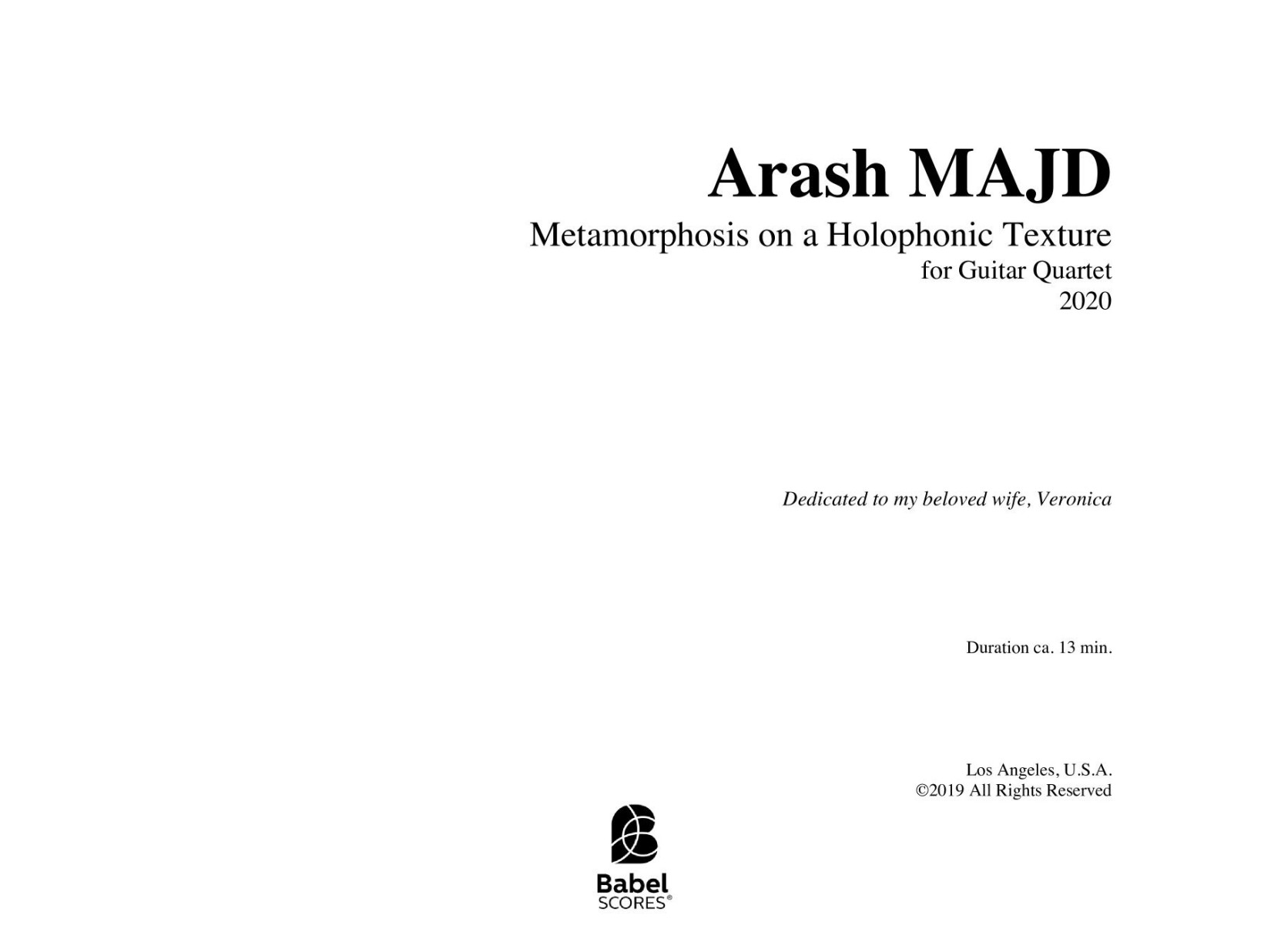 Metamorphosis on a Holophonic Texture