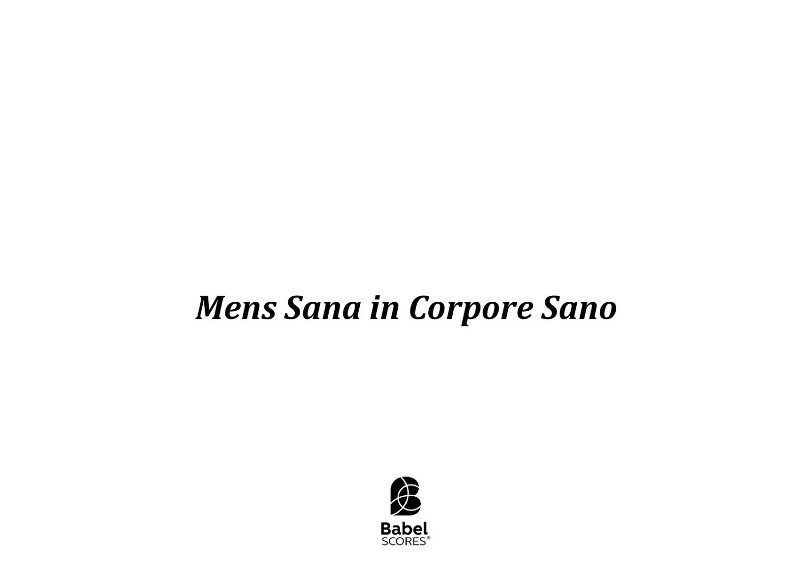 Mens Sana in Corpore Sano