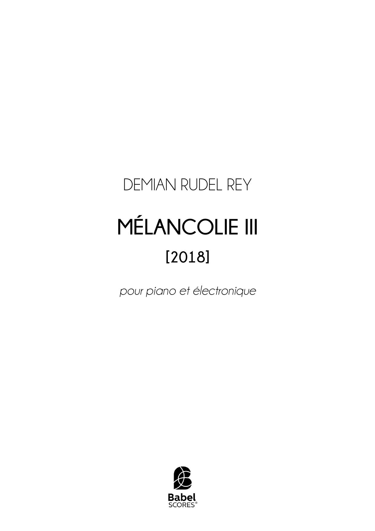 Mélancolie III
