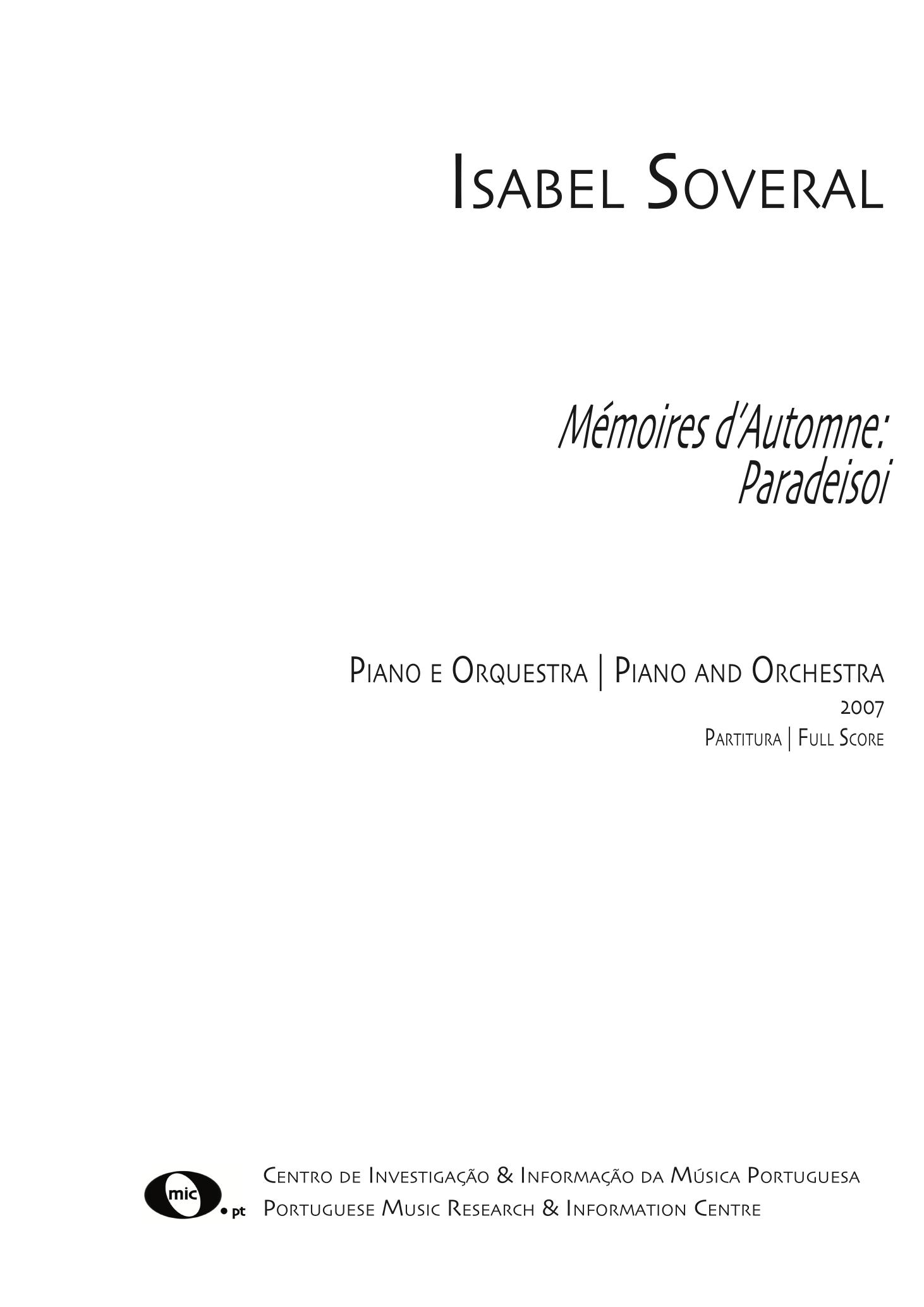 Mémoires dAutomne：Paradeisoi