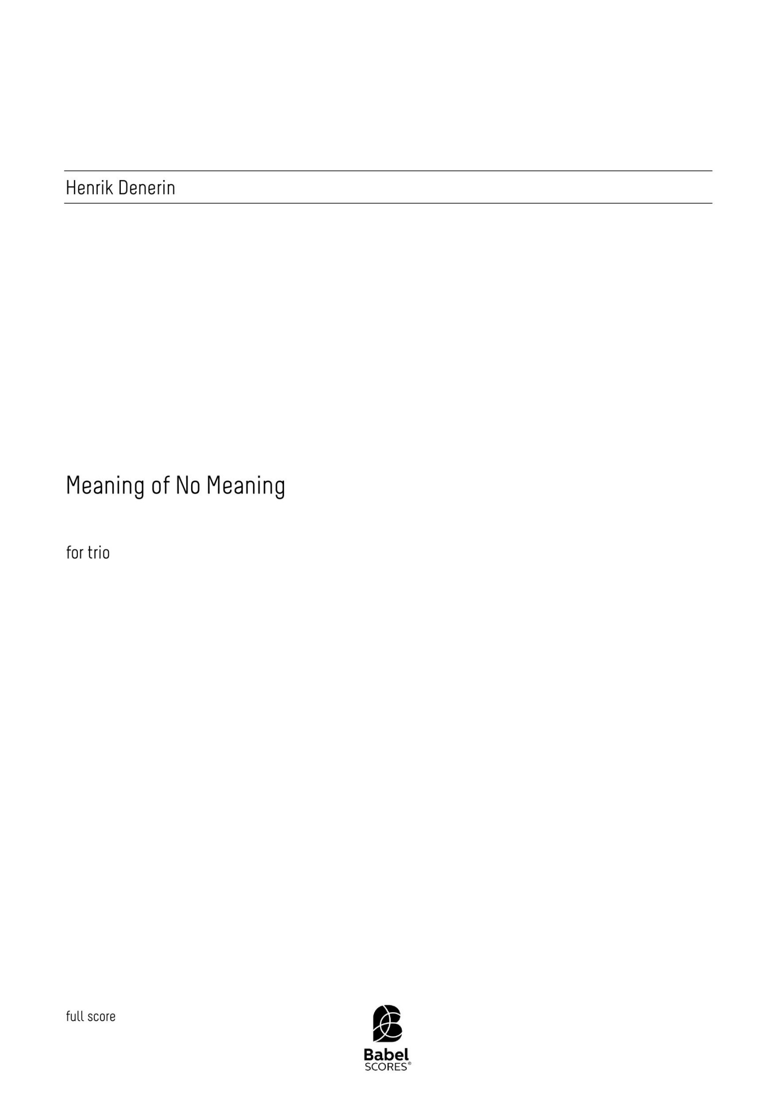 Meaning of No Meaning