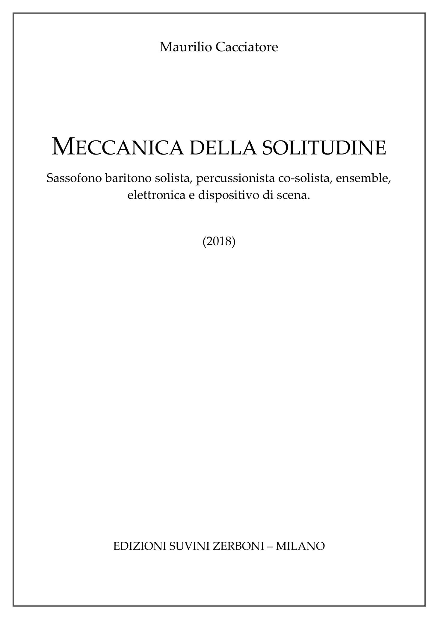 Meccanica della solitudine