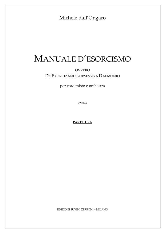 Manuale d esorcismo