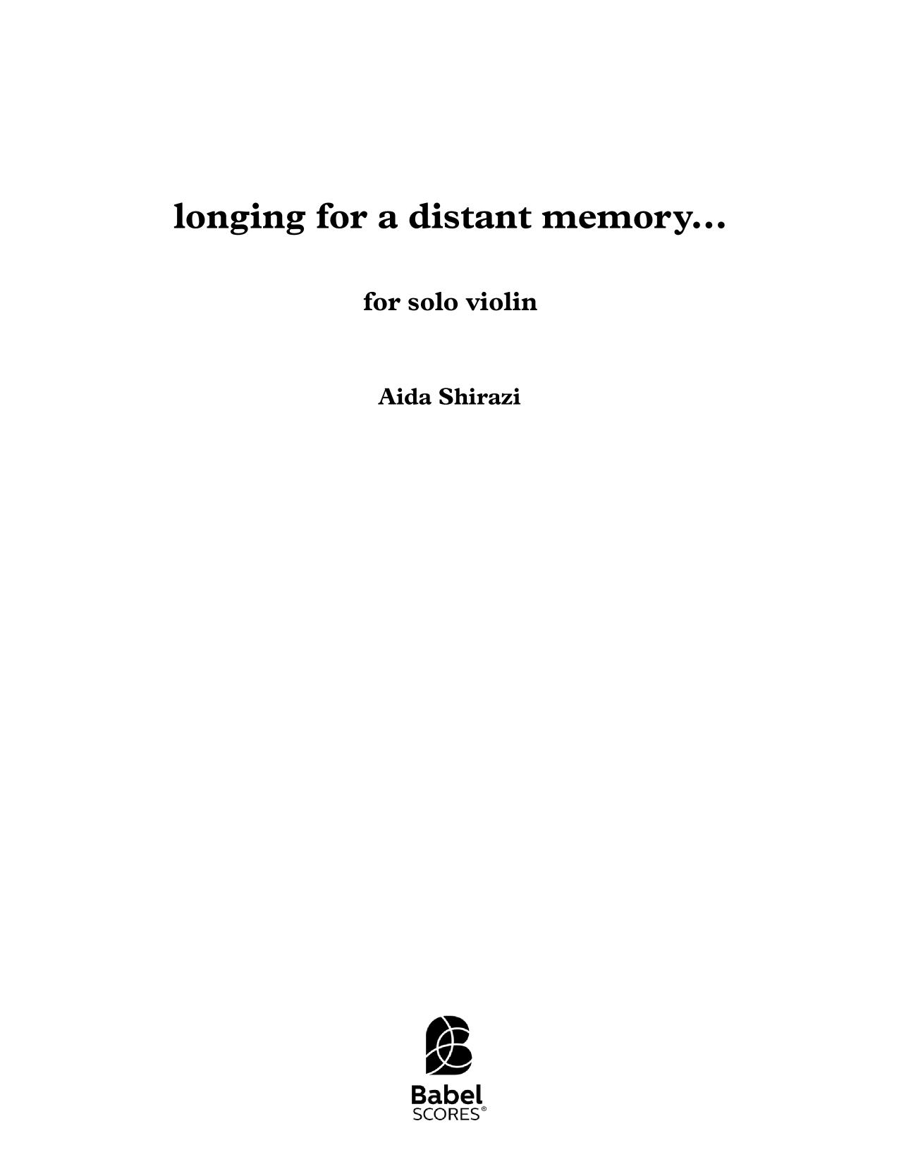 longing for a distant memory...