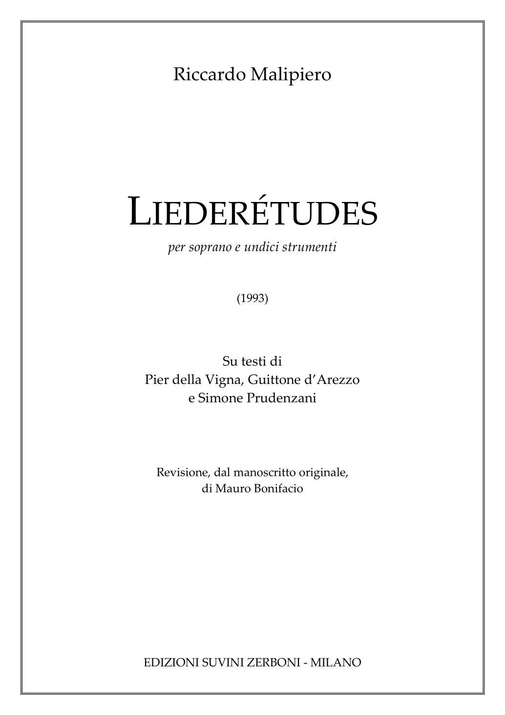 Liederetudes