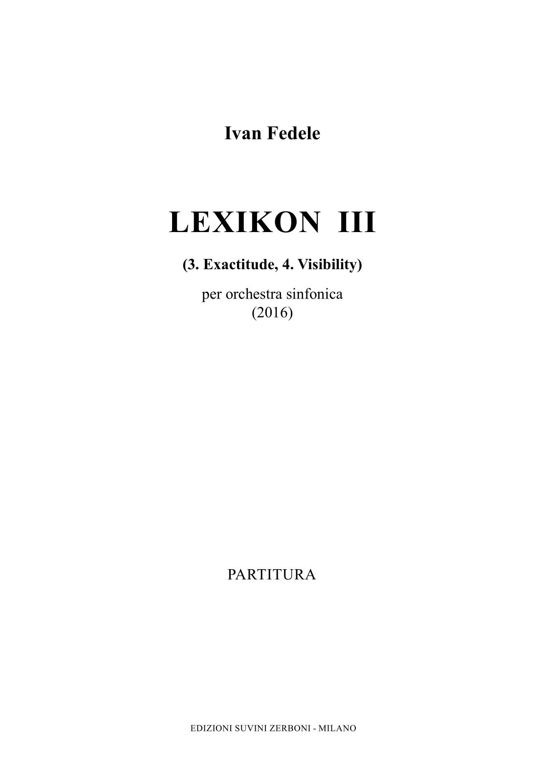 Lexikon III (3 Esattezza 4 Visibilita)