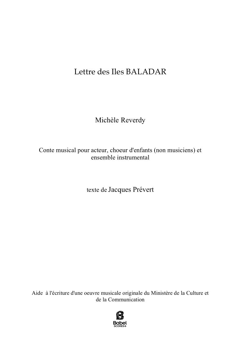 Lettre des Iles BALADAR