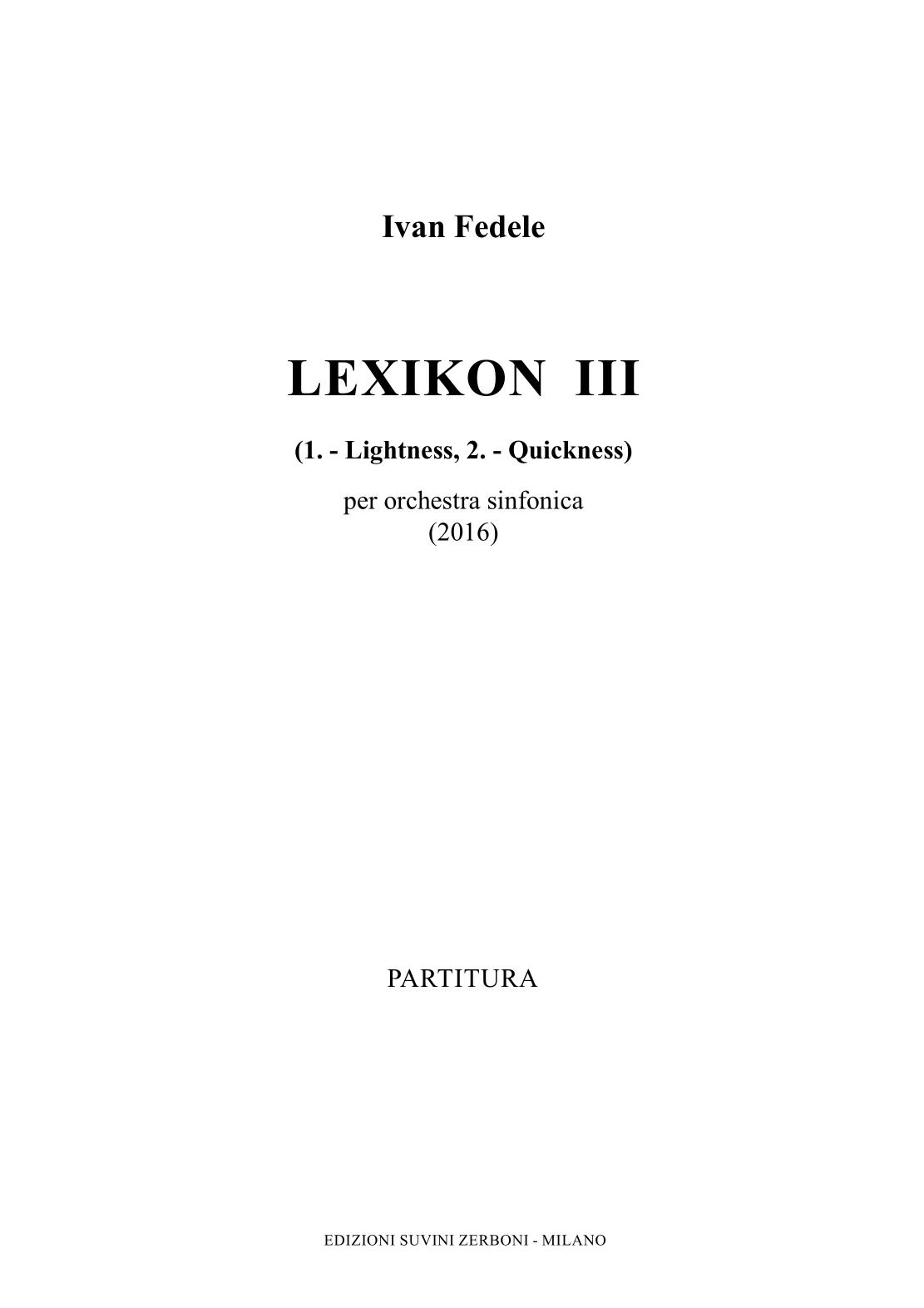 Lexikon III (1 Lightness 2 Quickness)