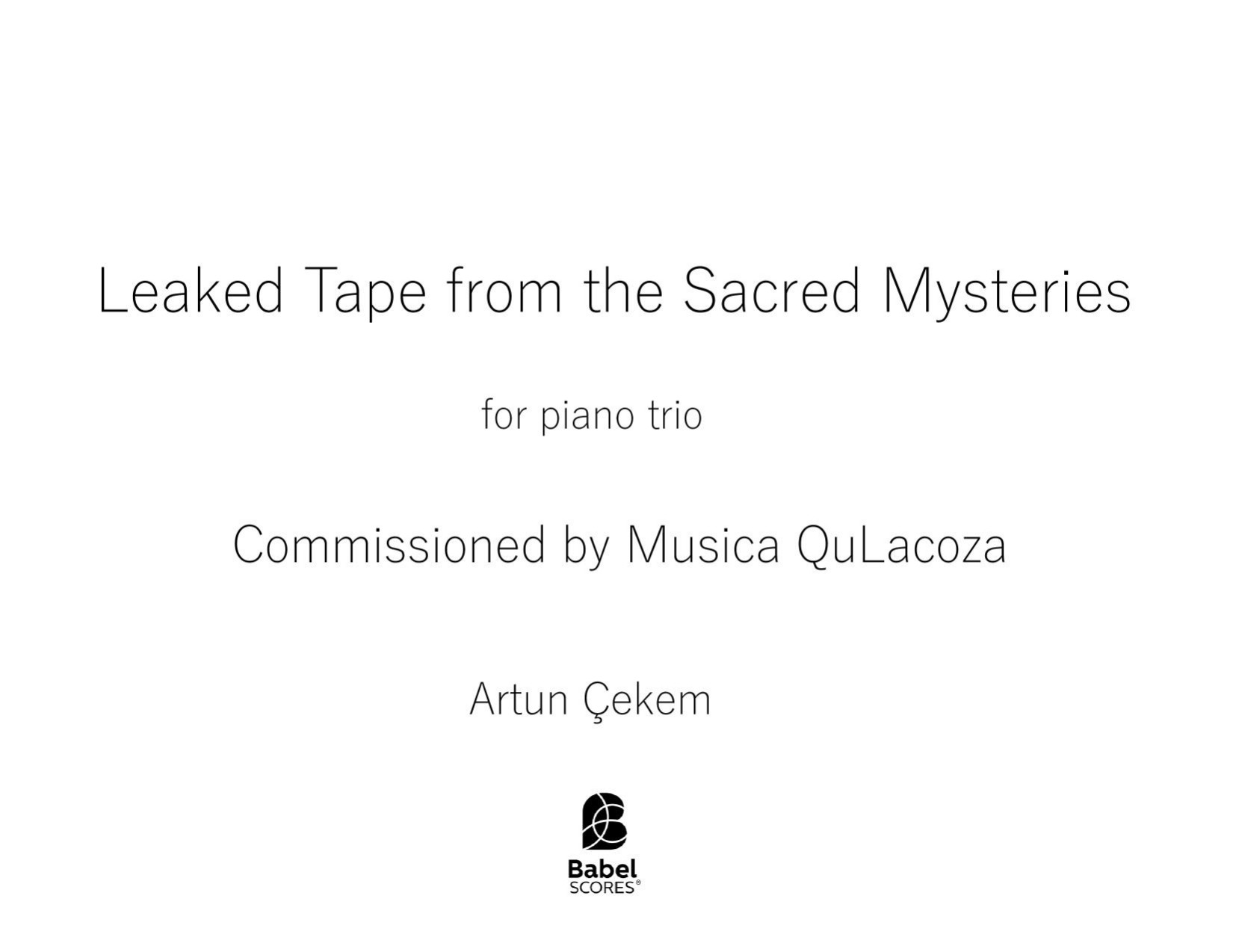 Leaked Tape from the Sacred Mysteries