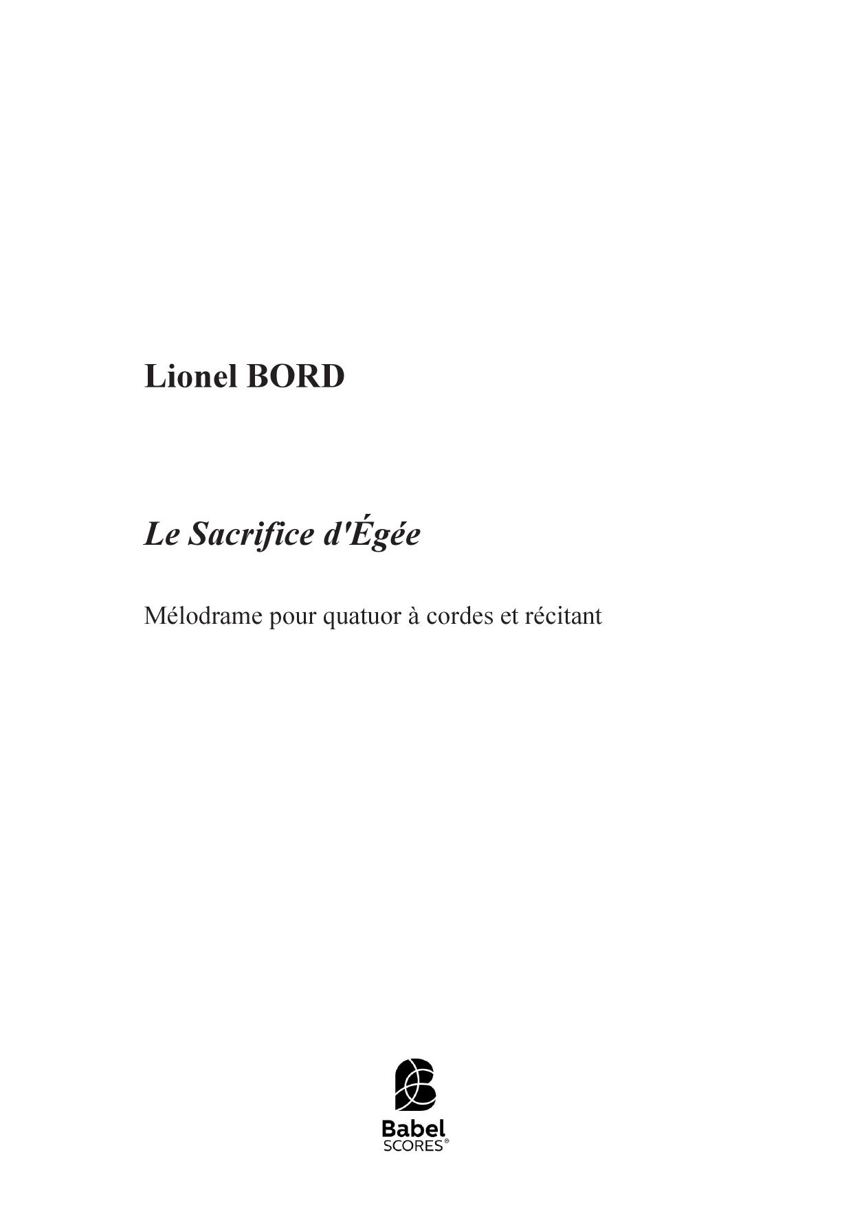 Le Sacrifice d'Egée