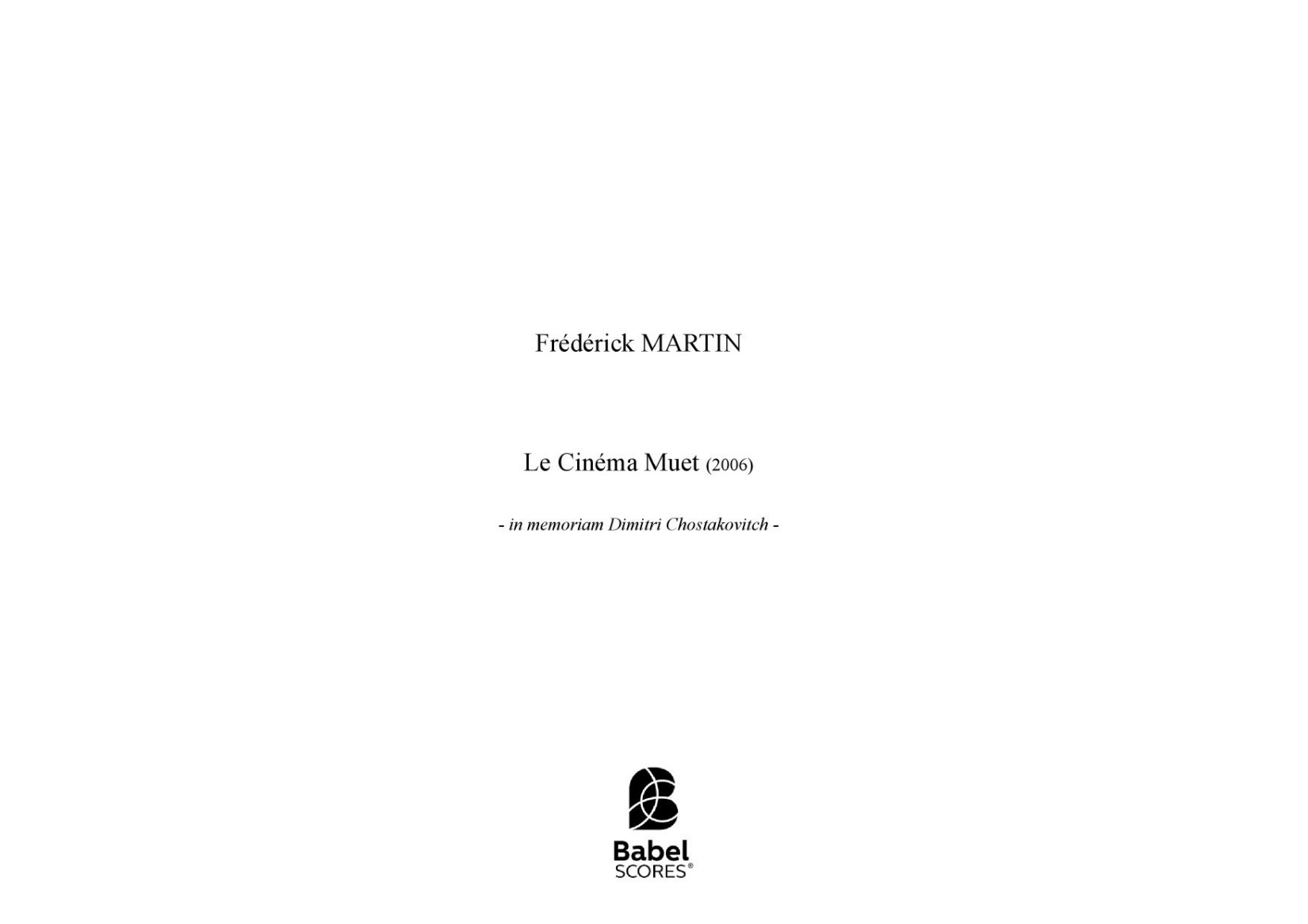 Le Cinéma Muet