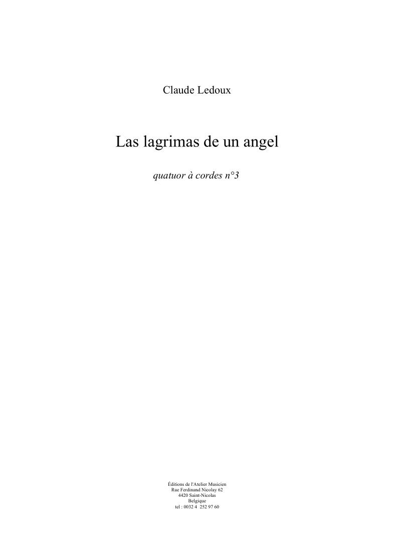 Las Lagrimas de un angel - Quatuor à cordes no. 3