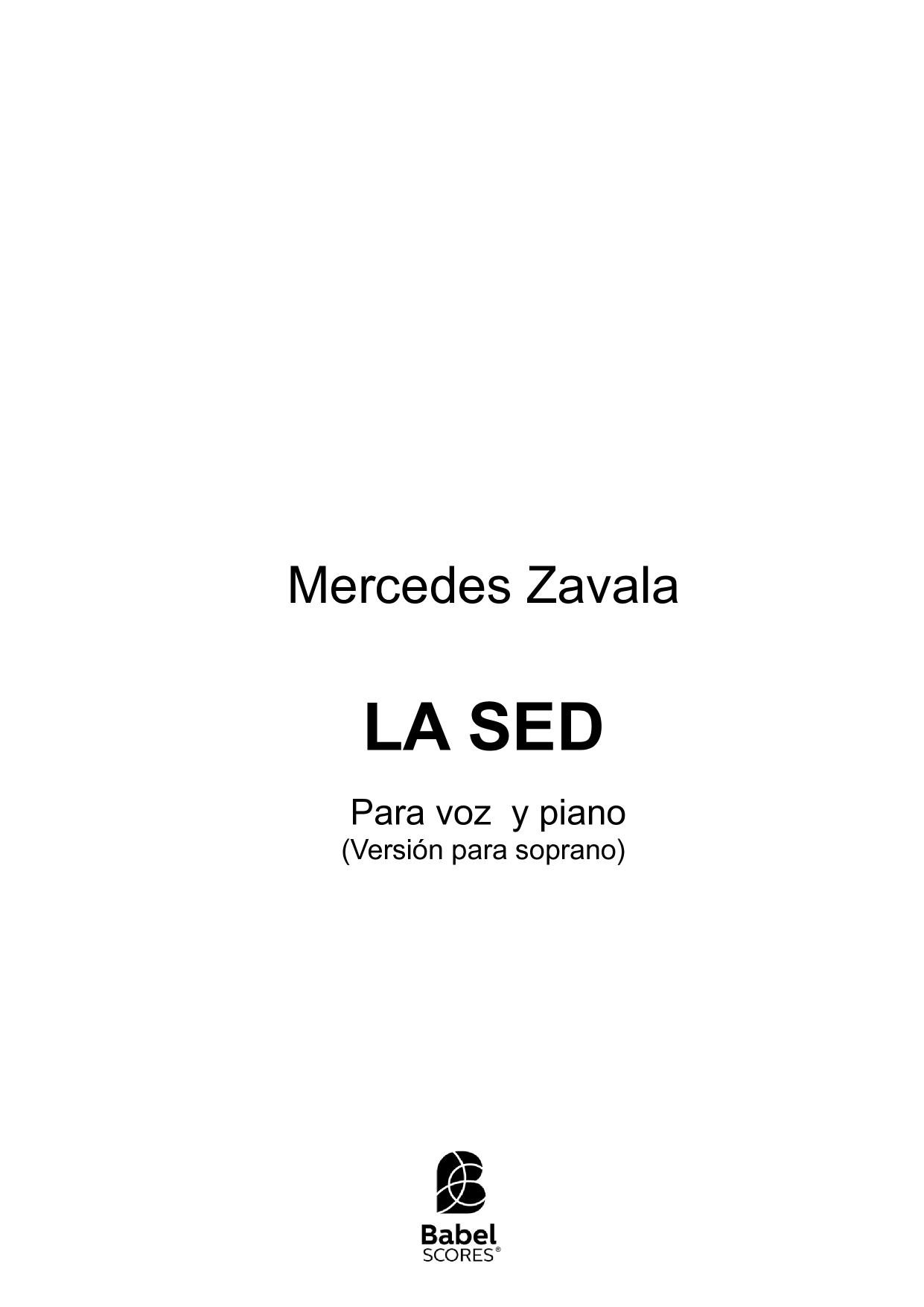 LA SED, para soprano y piano