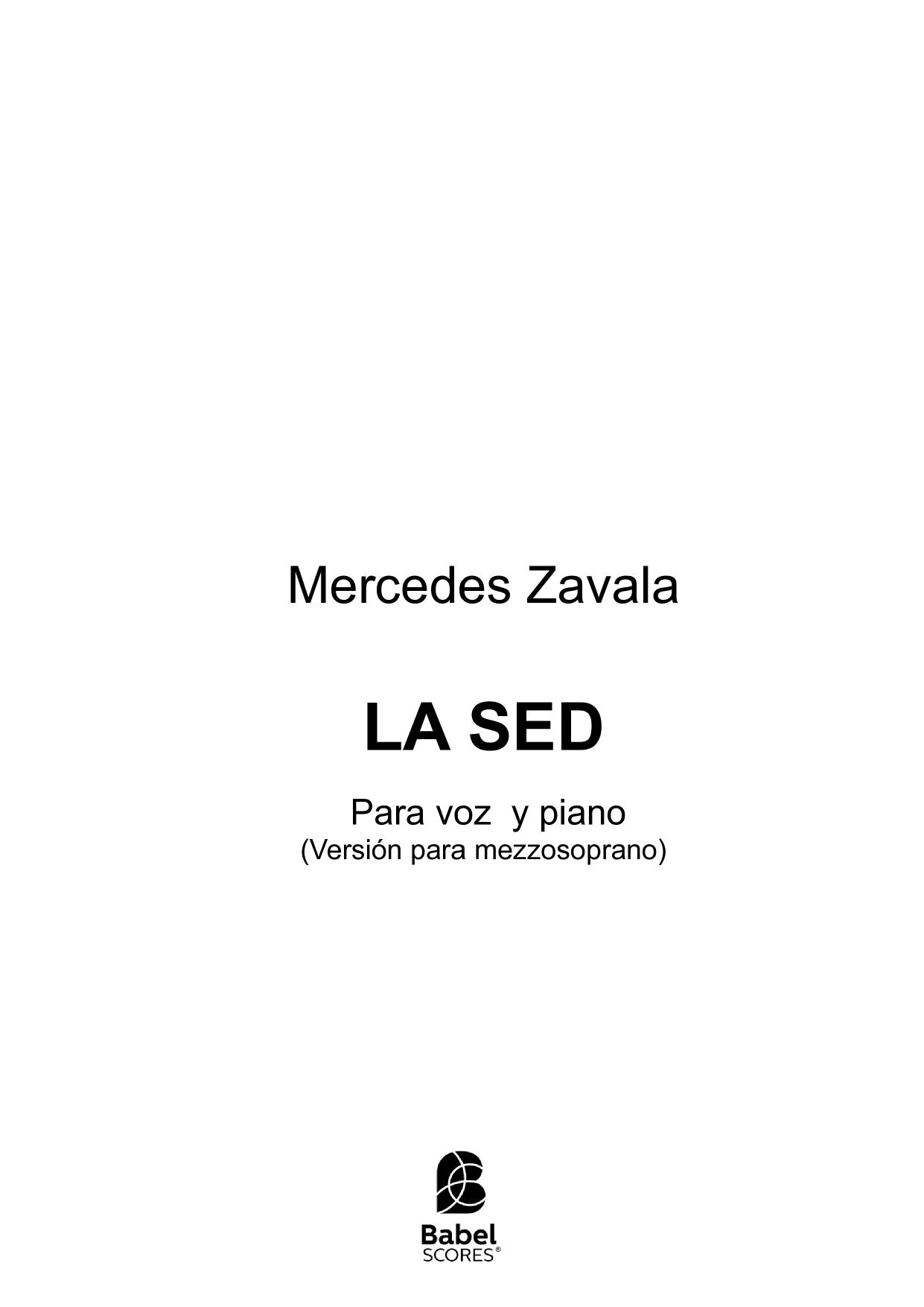 LA SED, para mezzo y piano