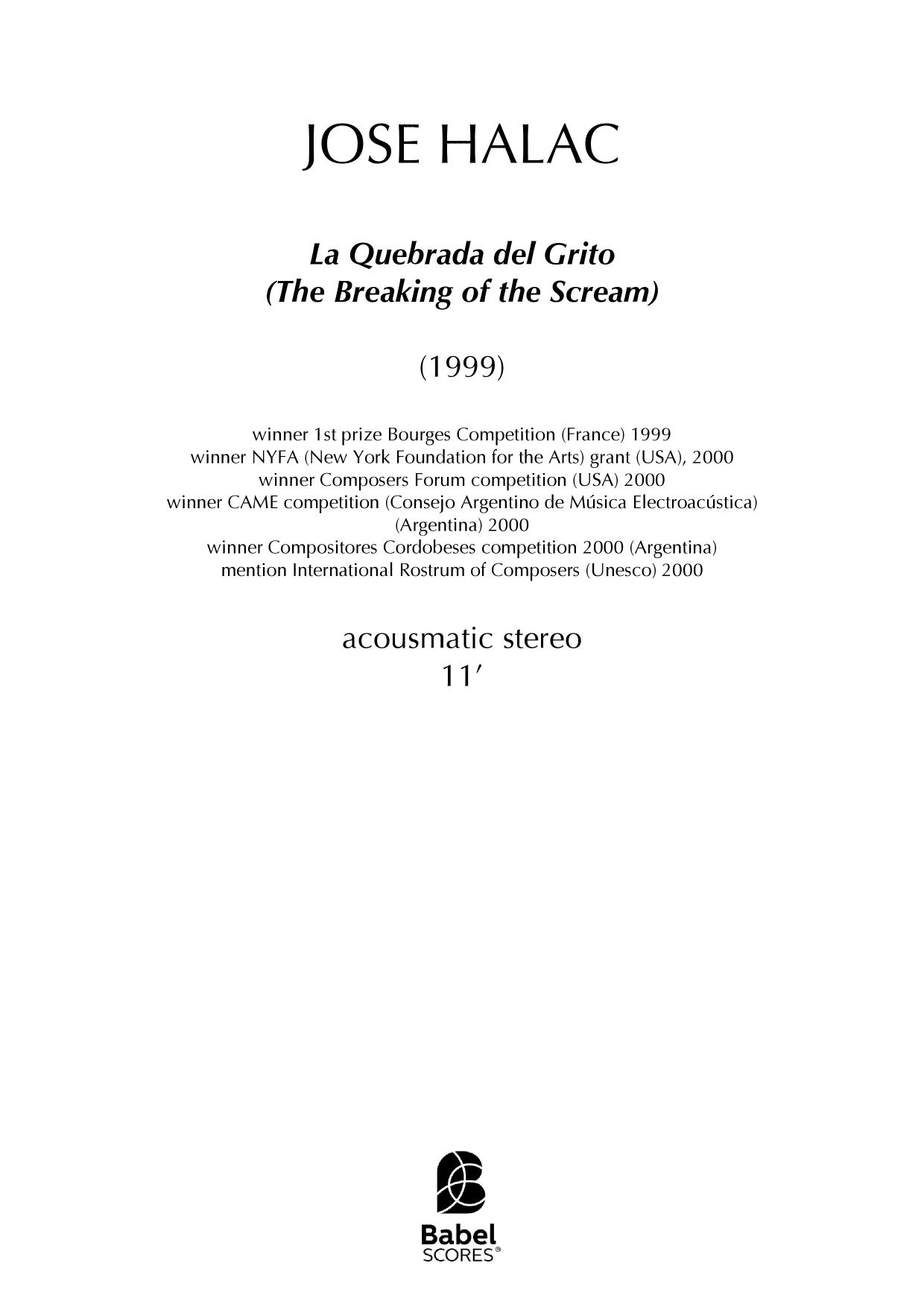 LA QUEBRADA DEL GRITO