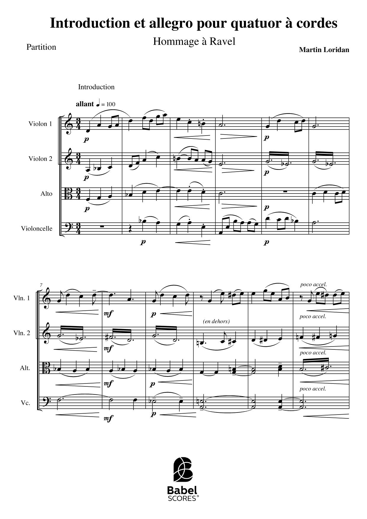 Introduction et allegro pour quatuor à cordes