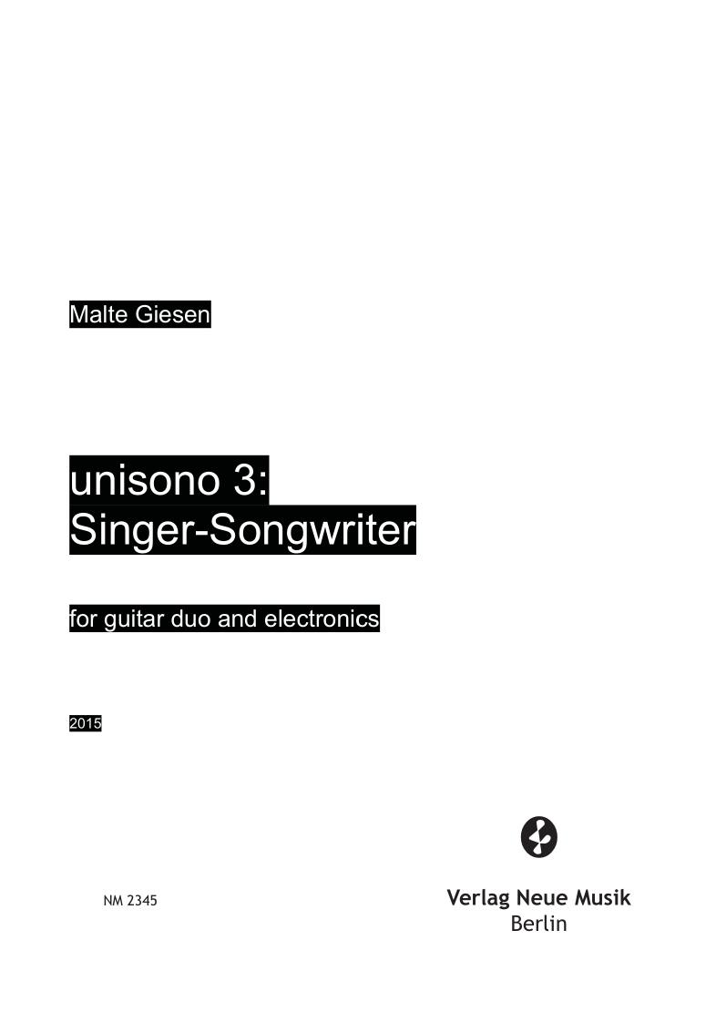 unisono 3：Singer-Songwriter