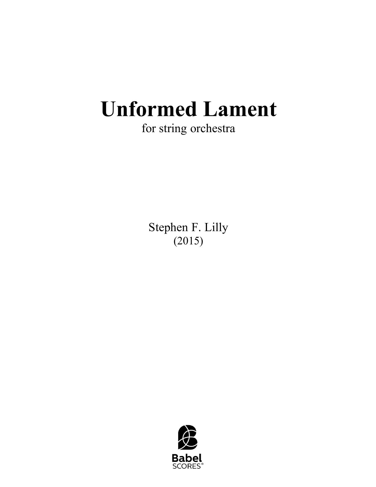 Unformed Lament