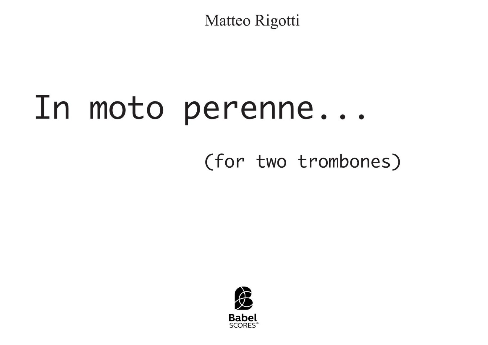 in moto perenne