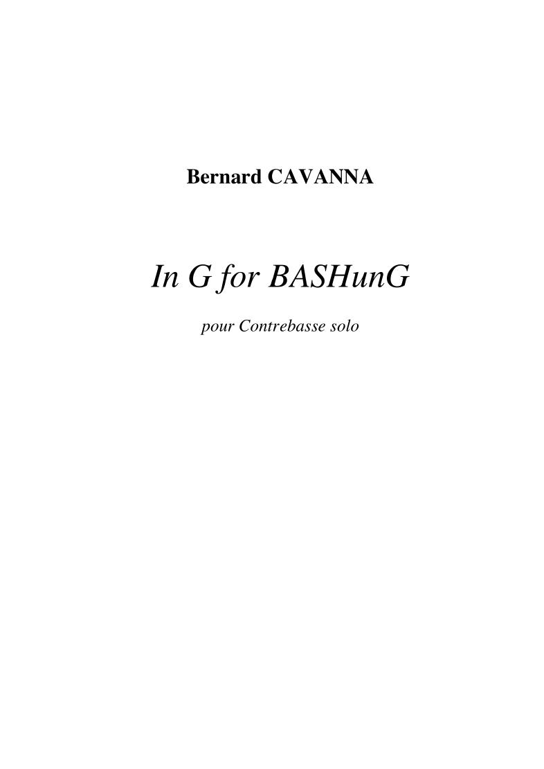 In G for BASHunG