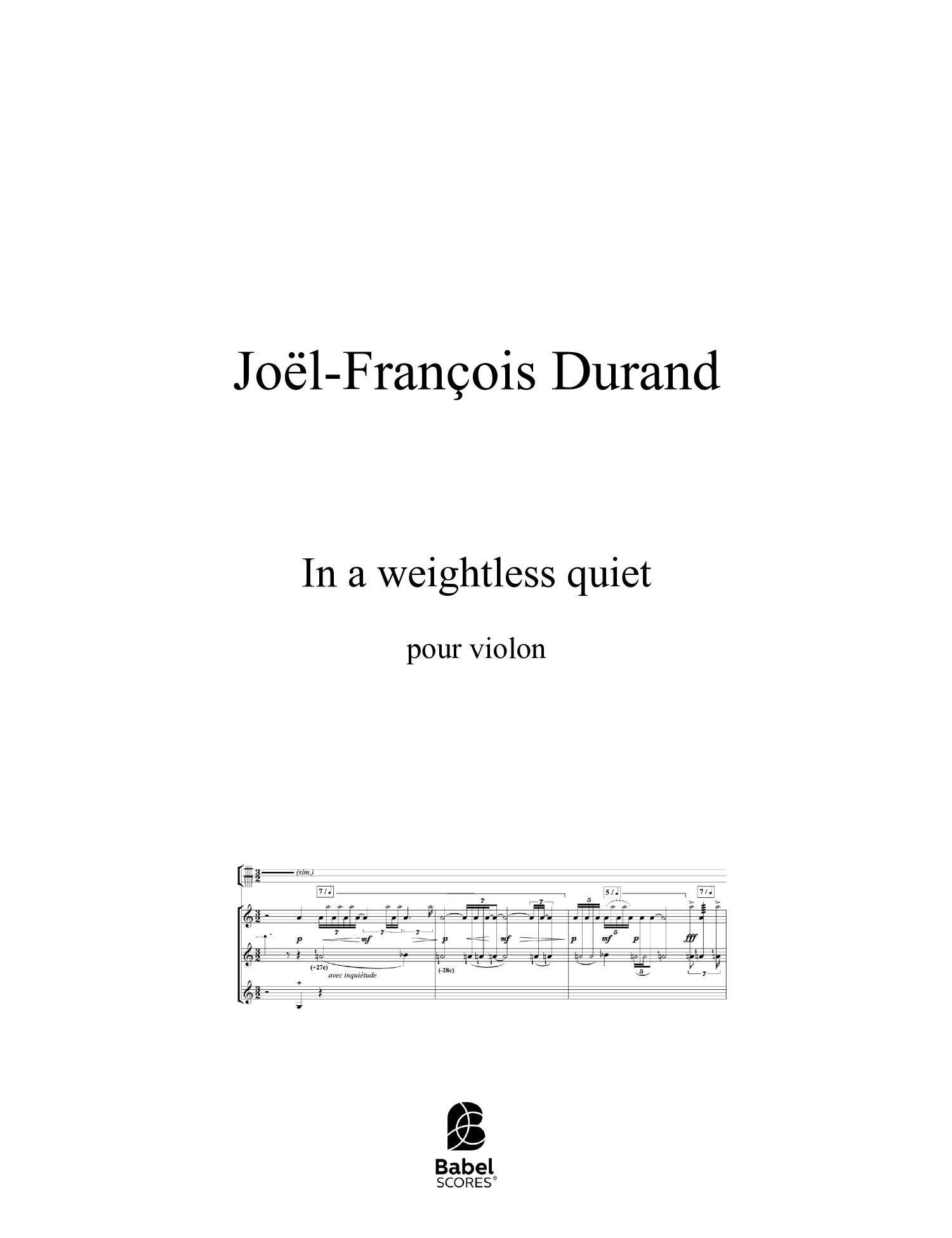 In a weightless quiet