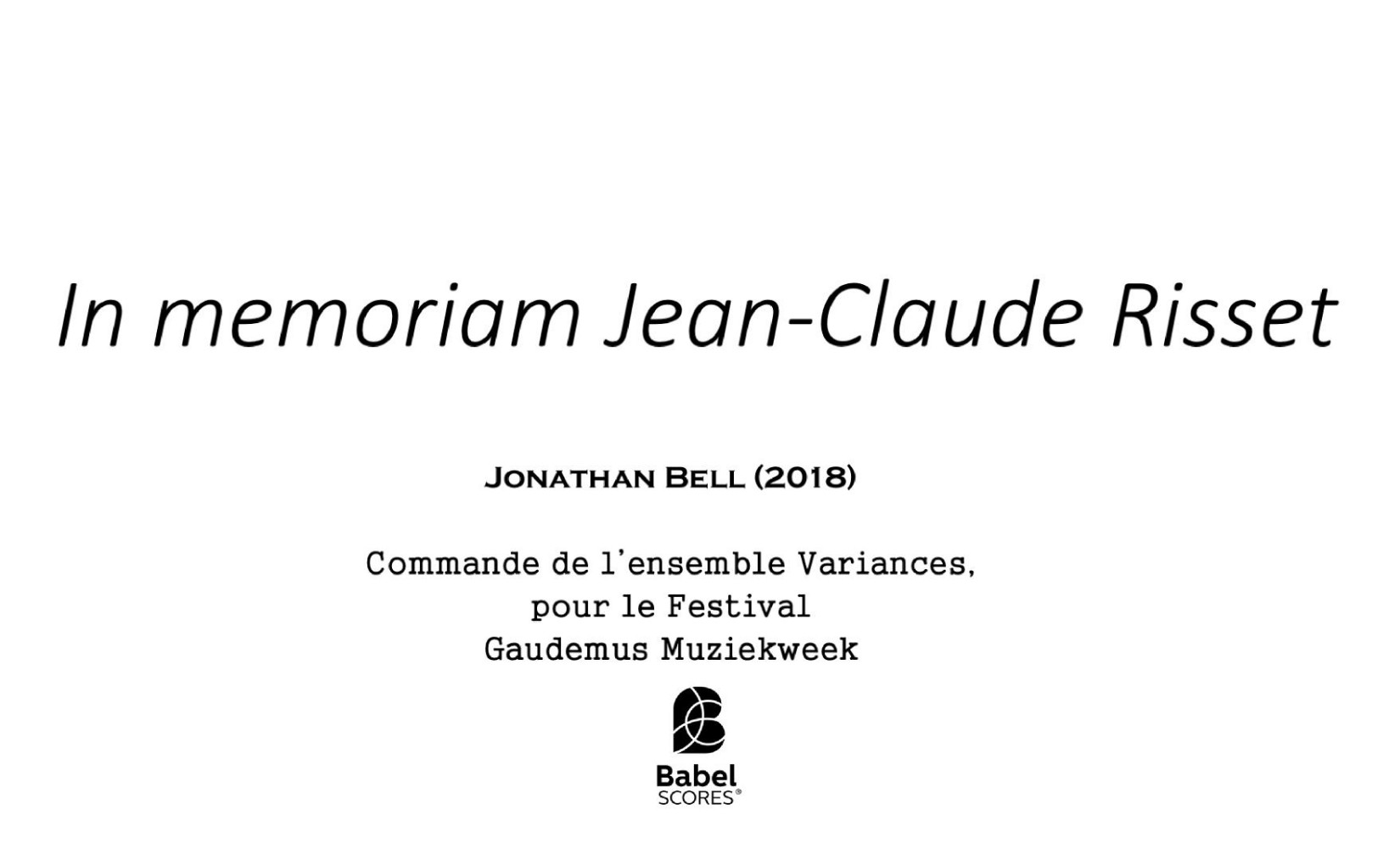 In Memoriam Jean-Claude Risset