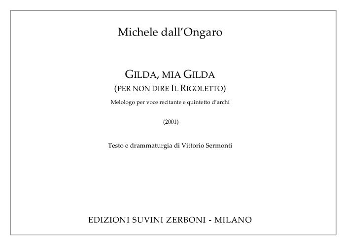 Gilda, mia Gilda (Per non dire Il Rigoletto)