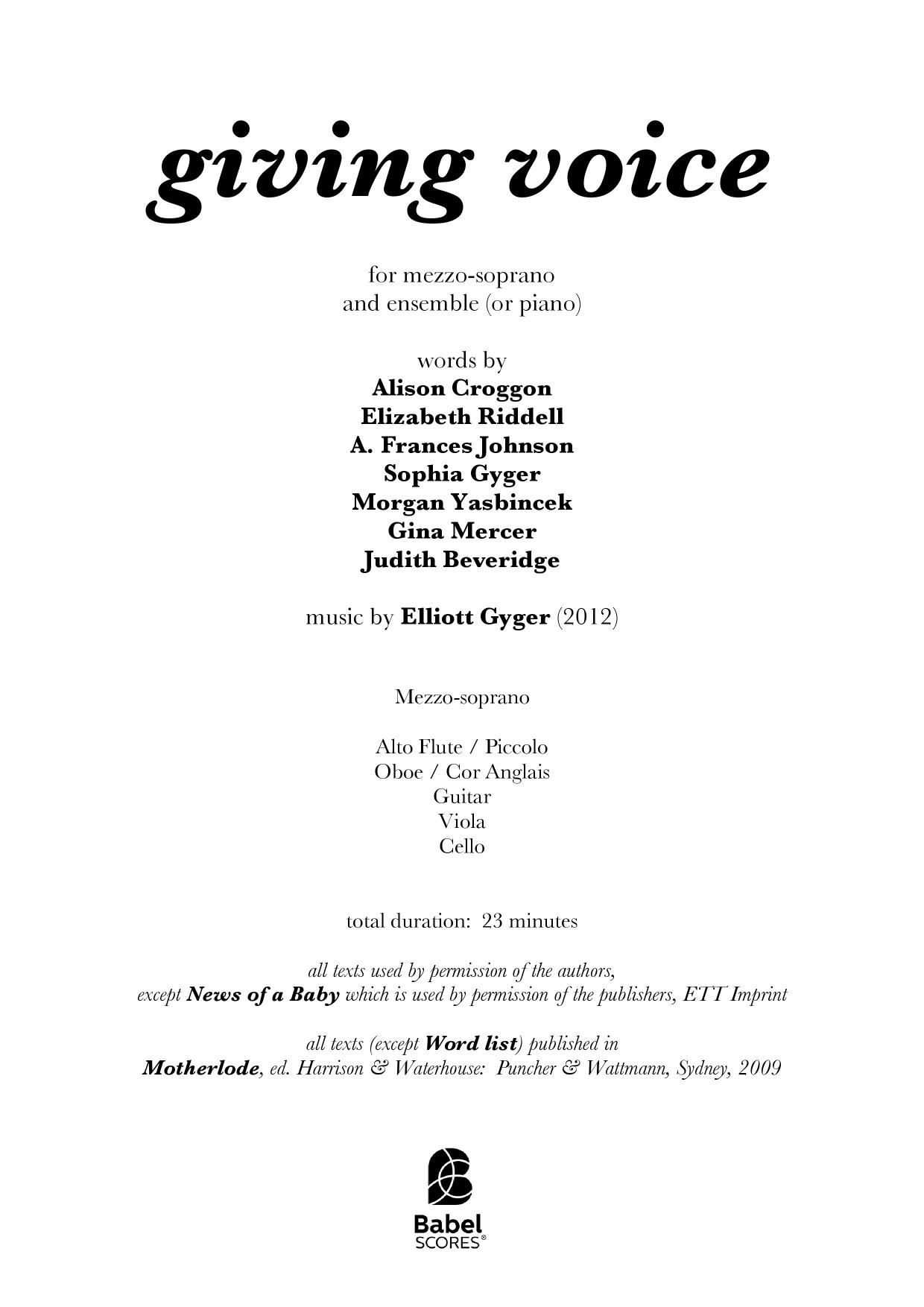 giving voice