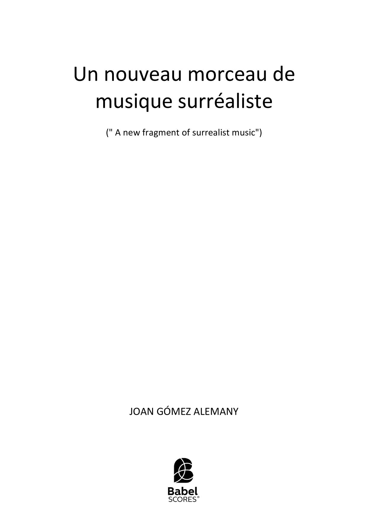 Un nouveau norceau de musique surréaliste