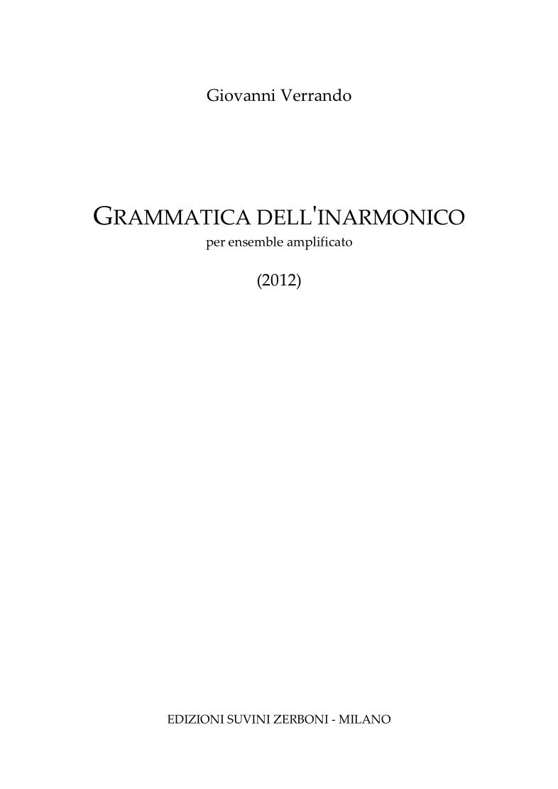 Grammatica dell inarmonico