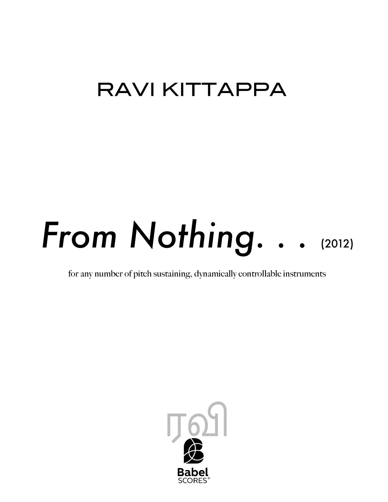 From Nothing. . .