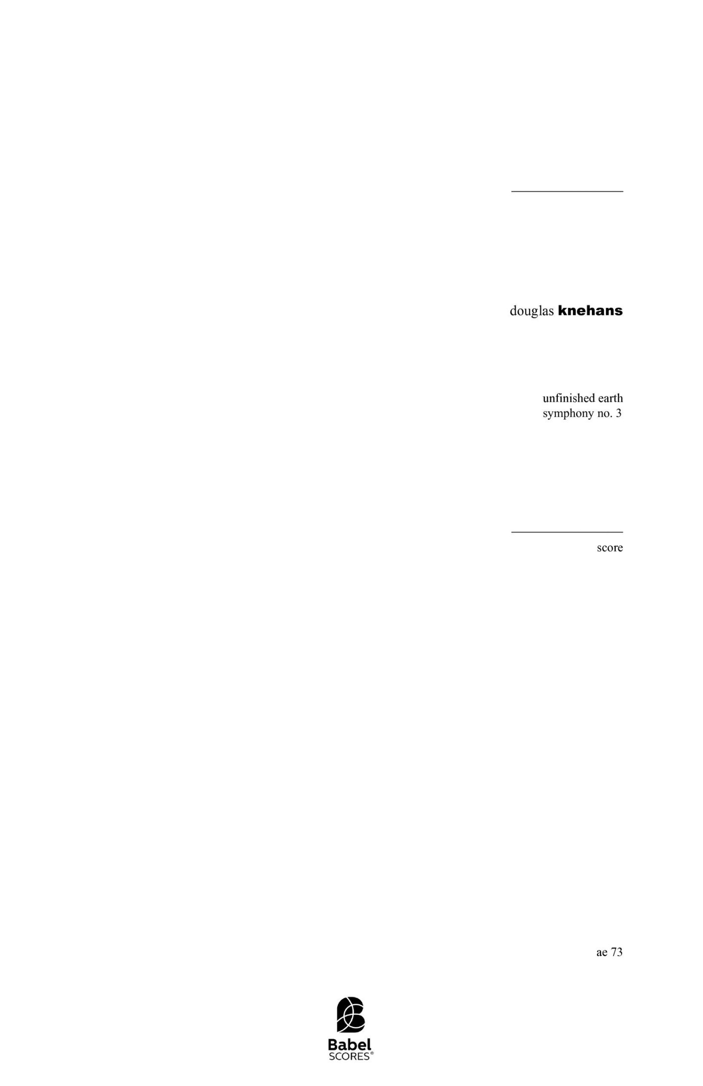Unfinished Earth (Symphony No. 3)