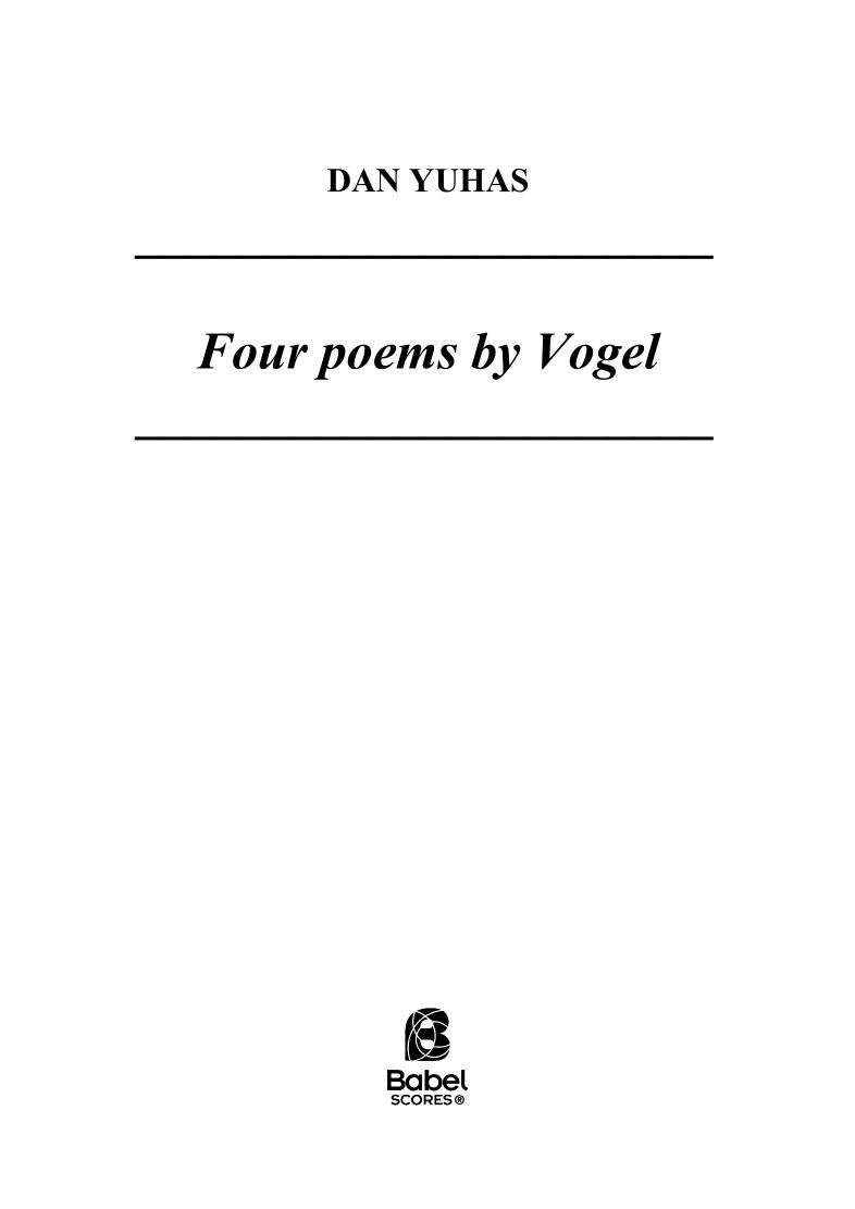 Four poems by Vogel