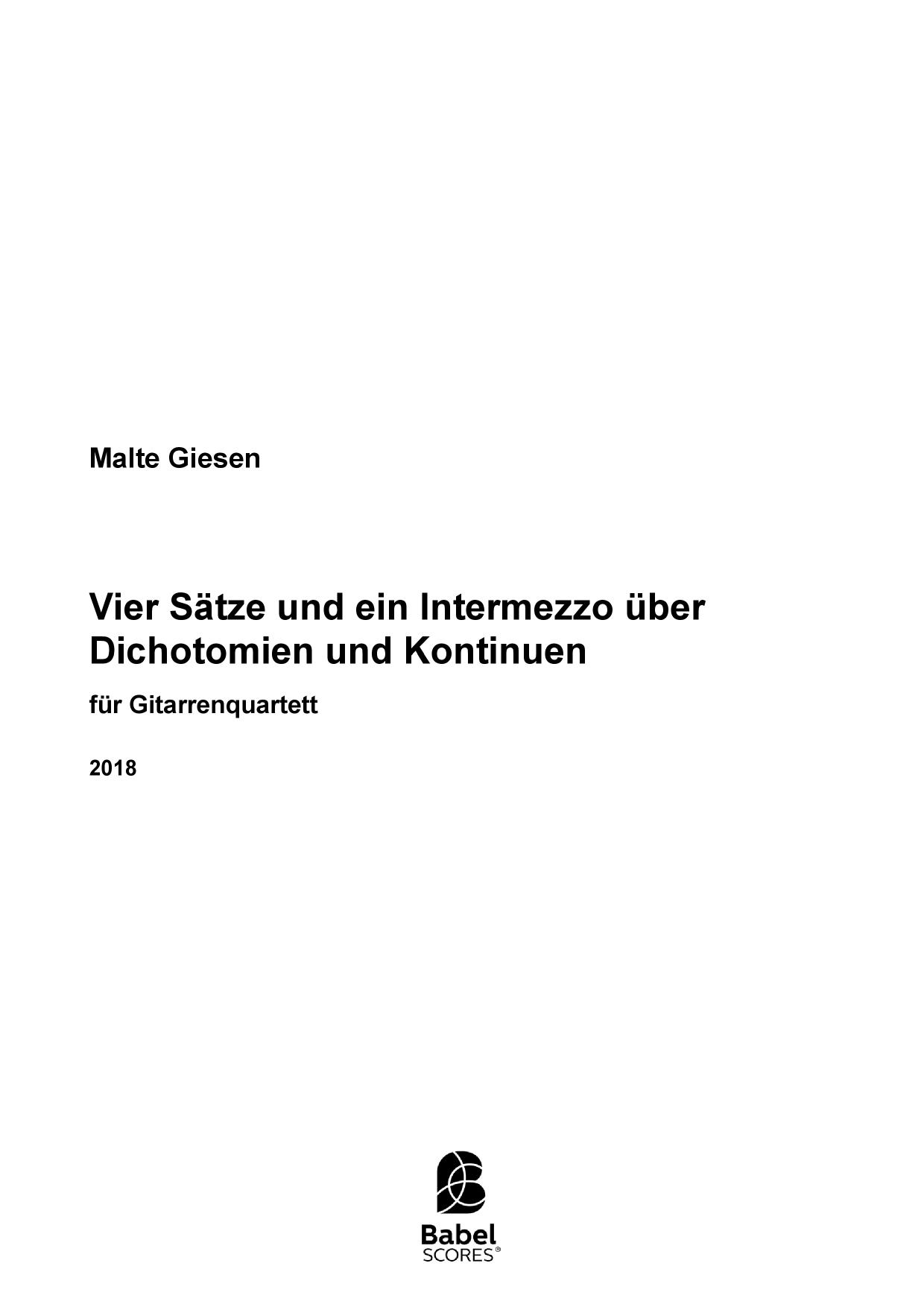 four mouvements and an intermezzo on dichotomies and continua