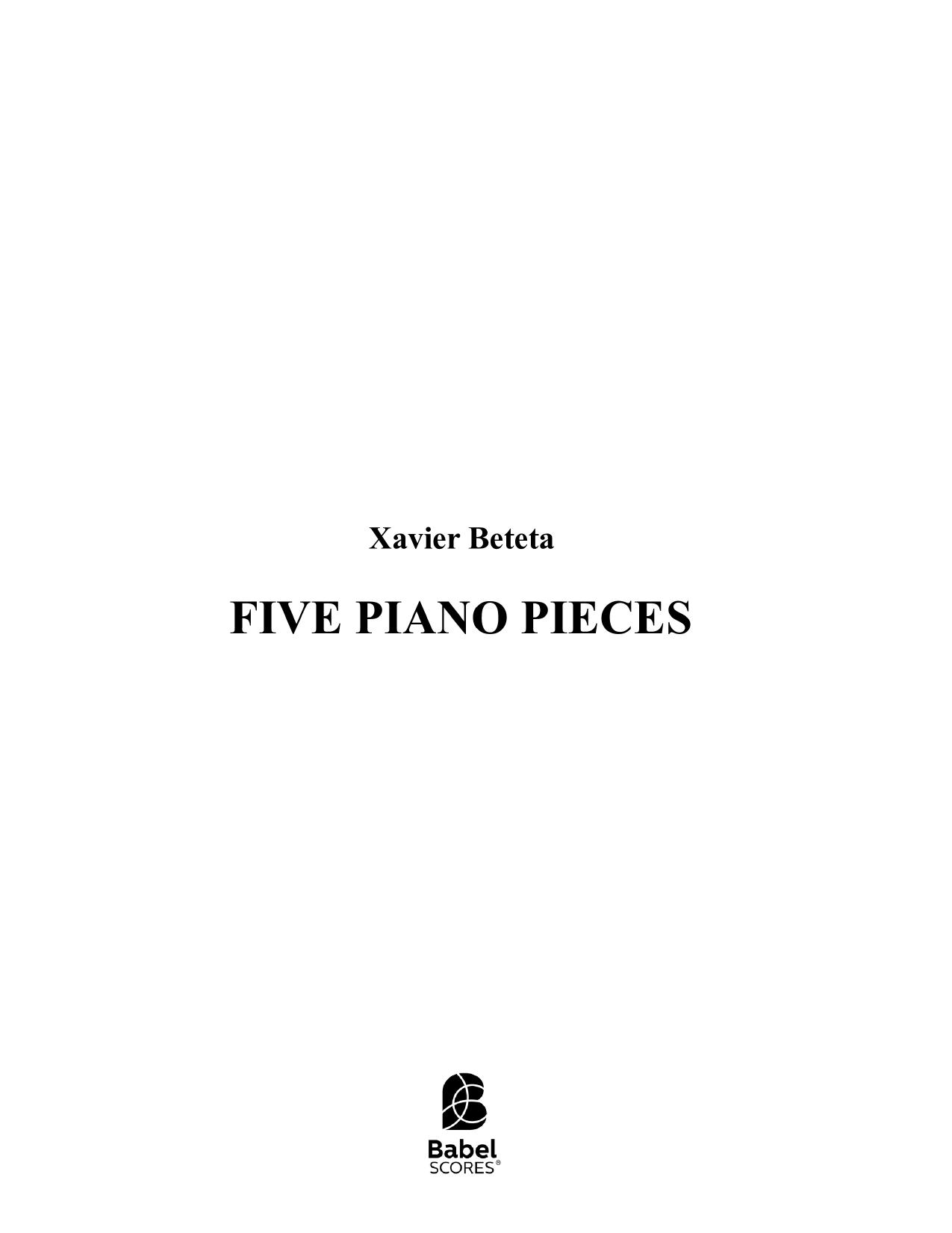 Five Piano Pieces