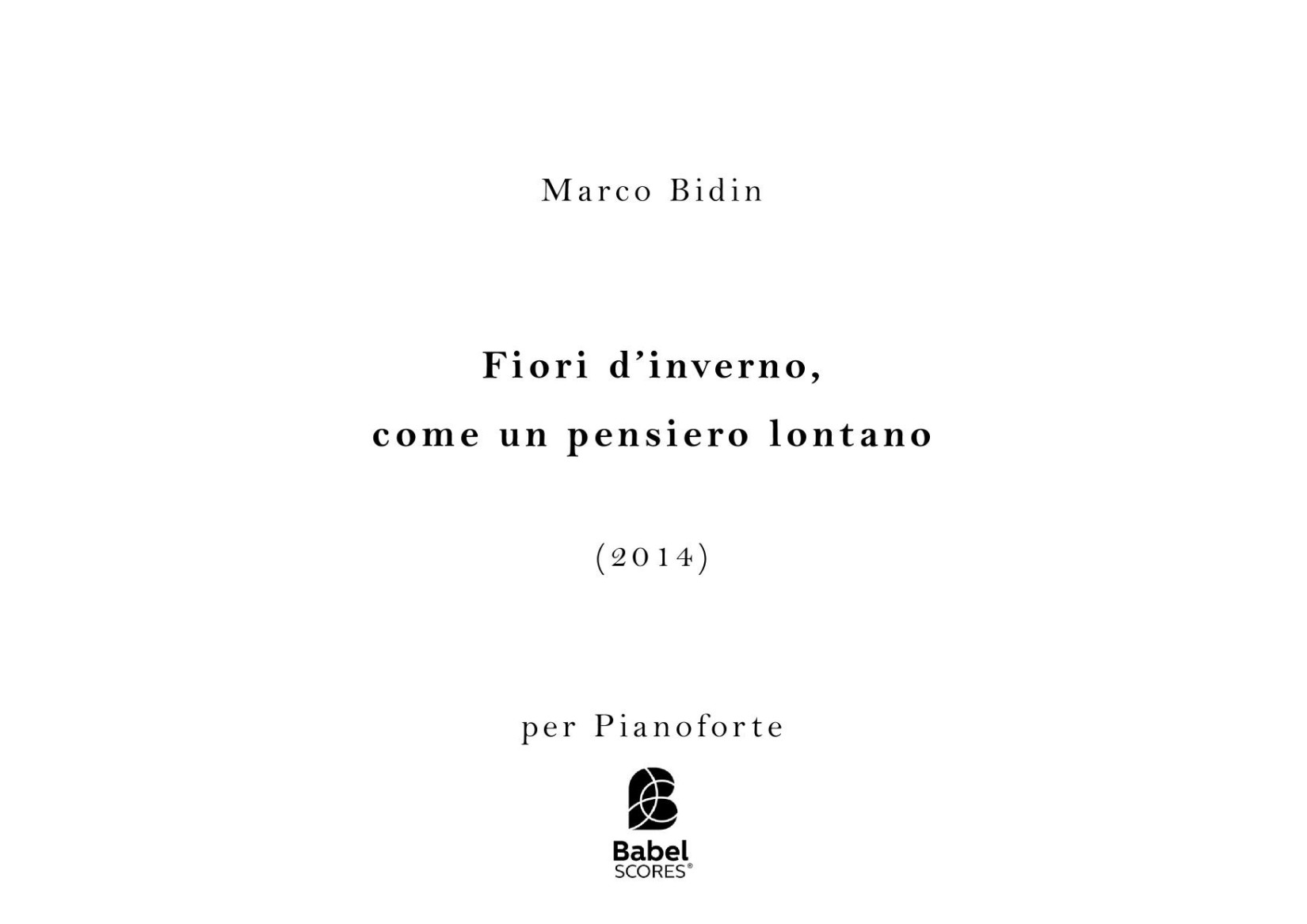 Fiori d'inverno, come un pensiero lontano