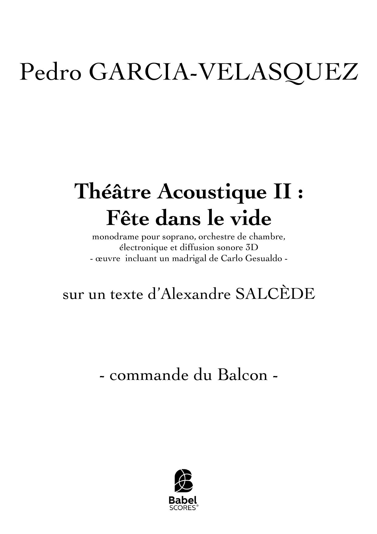 Fête dans le vide - Théâtre Acoustique II