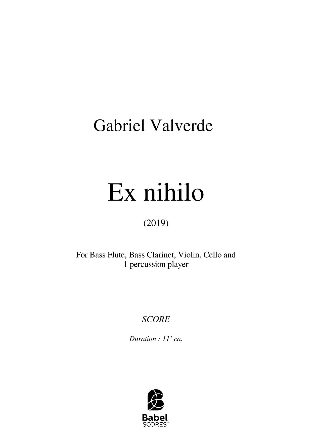 EX NIHILO