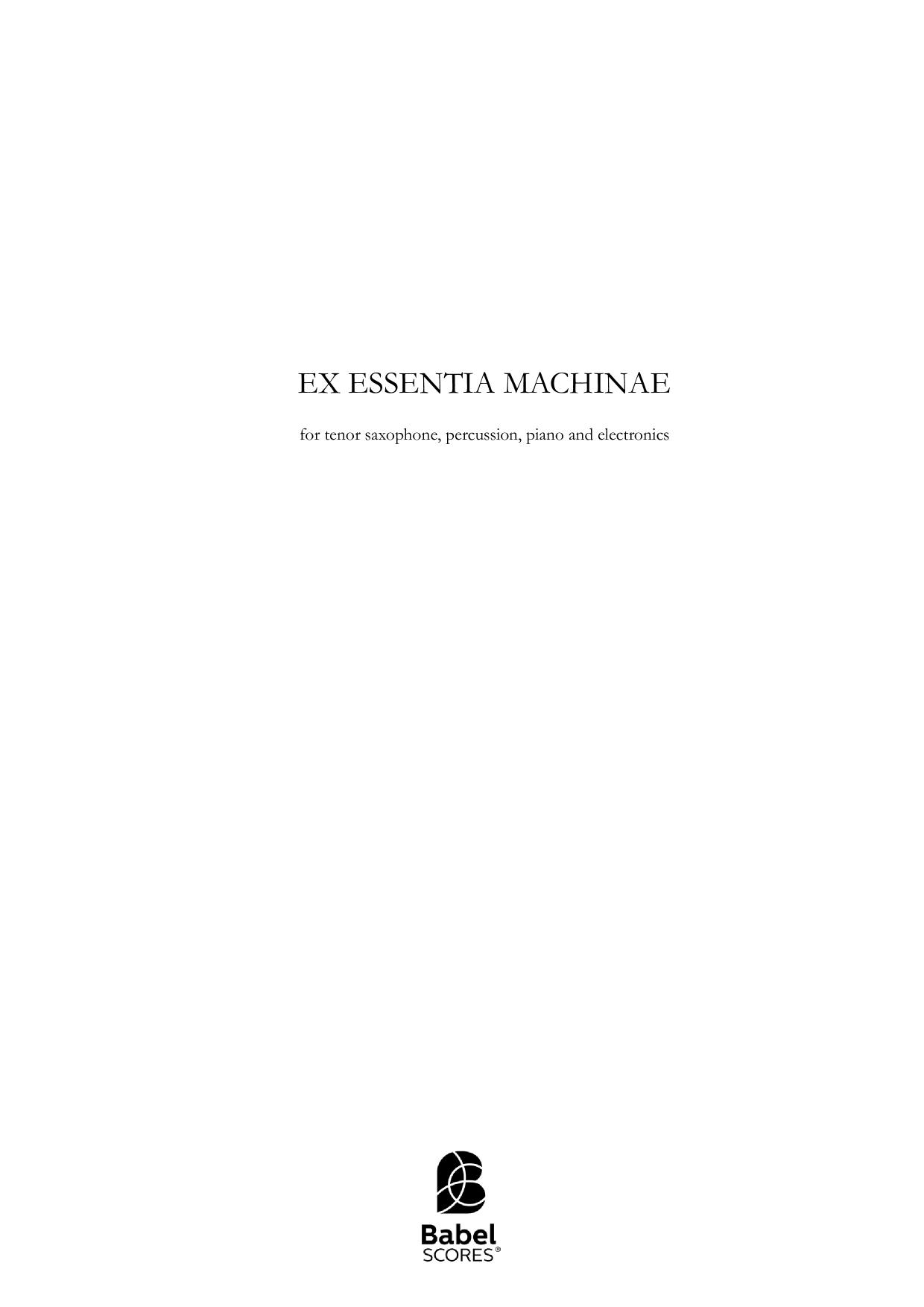 Ex essentia machinae