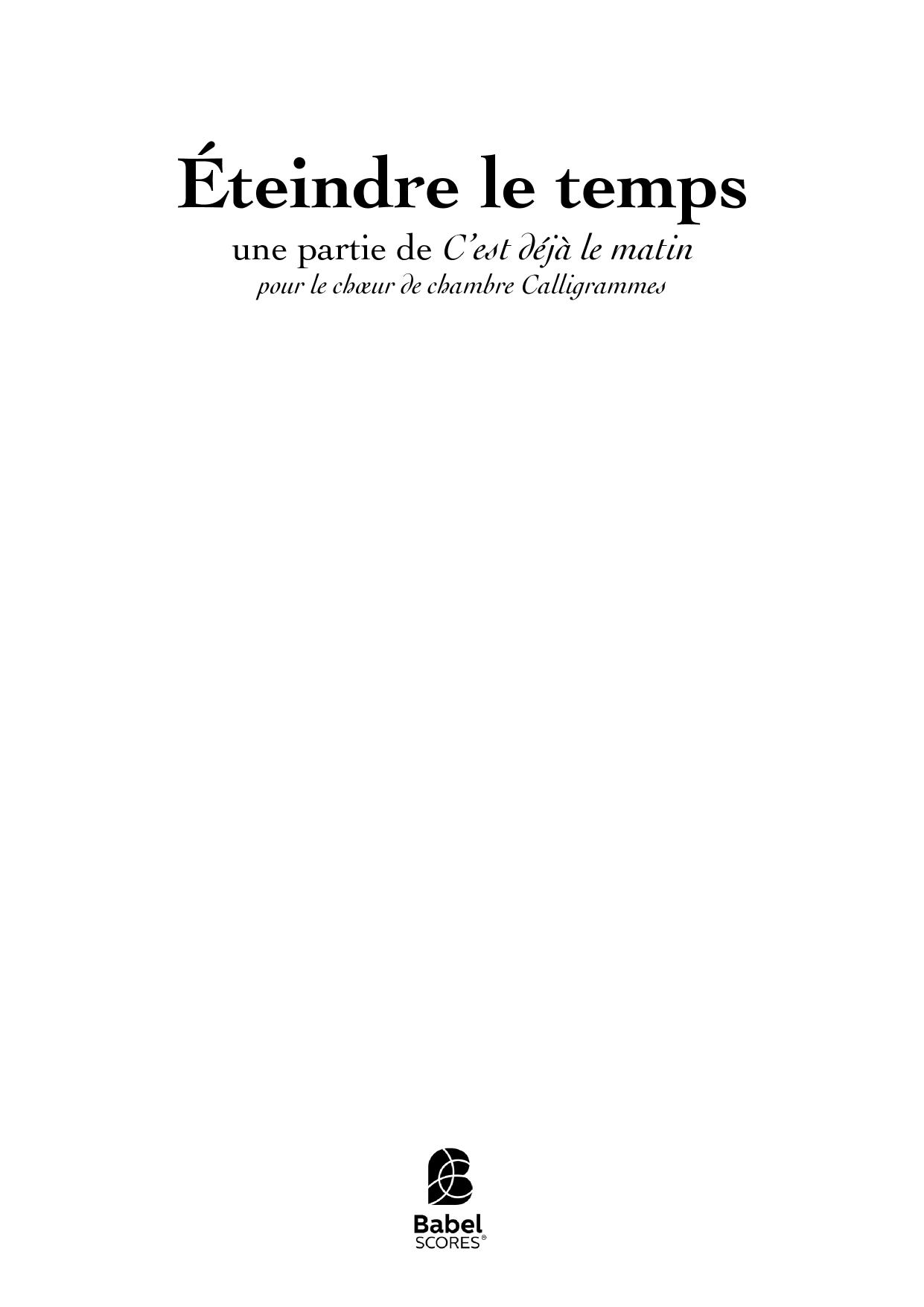 Eteindre le temps