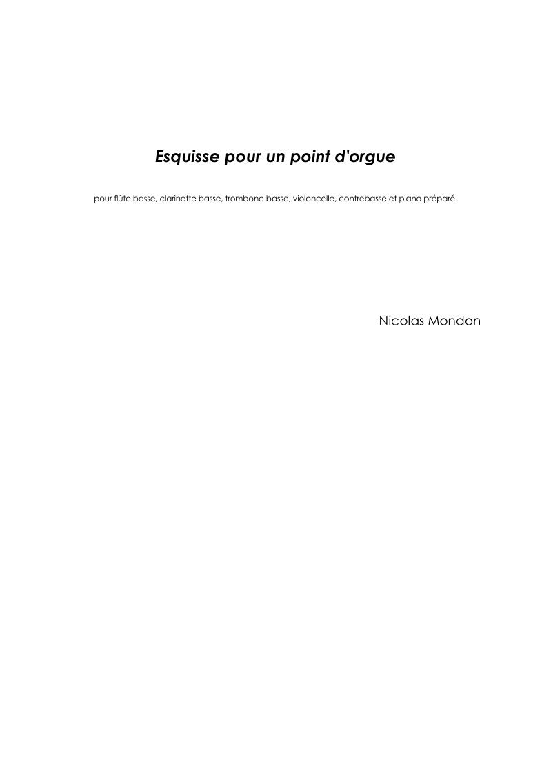 Esquisse pour un point d'orgue
