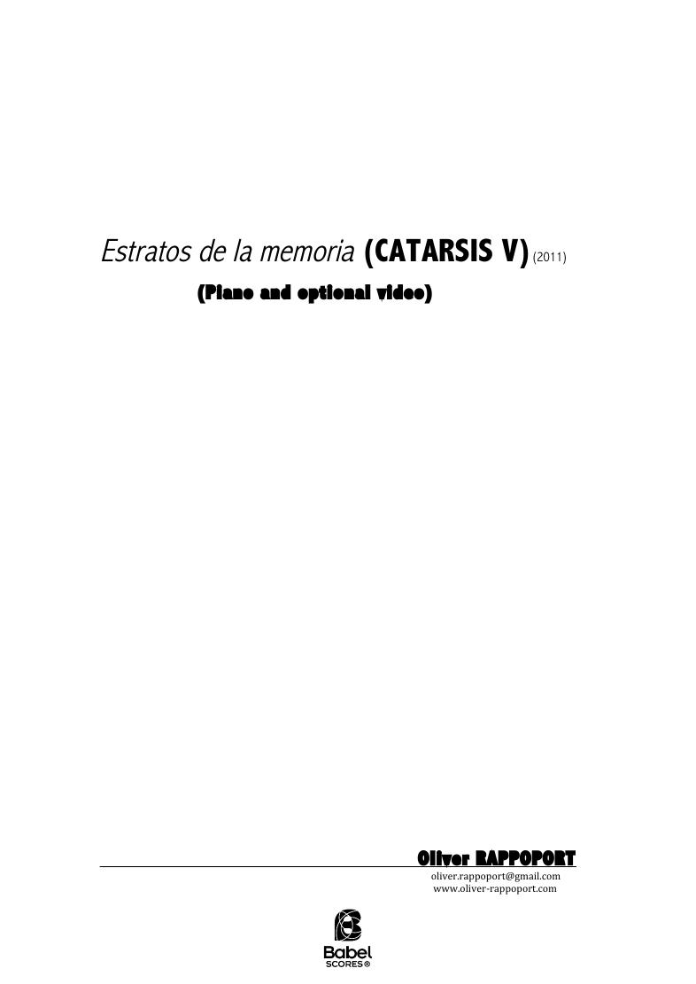 Estratos de la memoria (catarsis V)