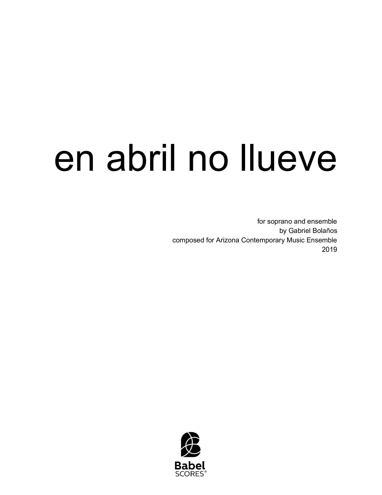 En abril no llueve