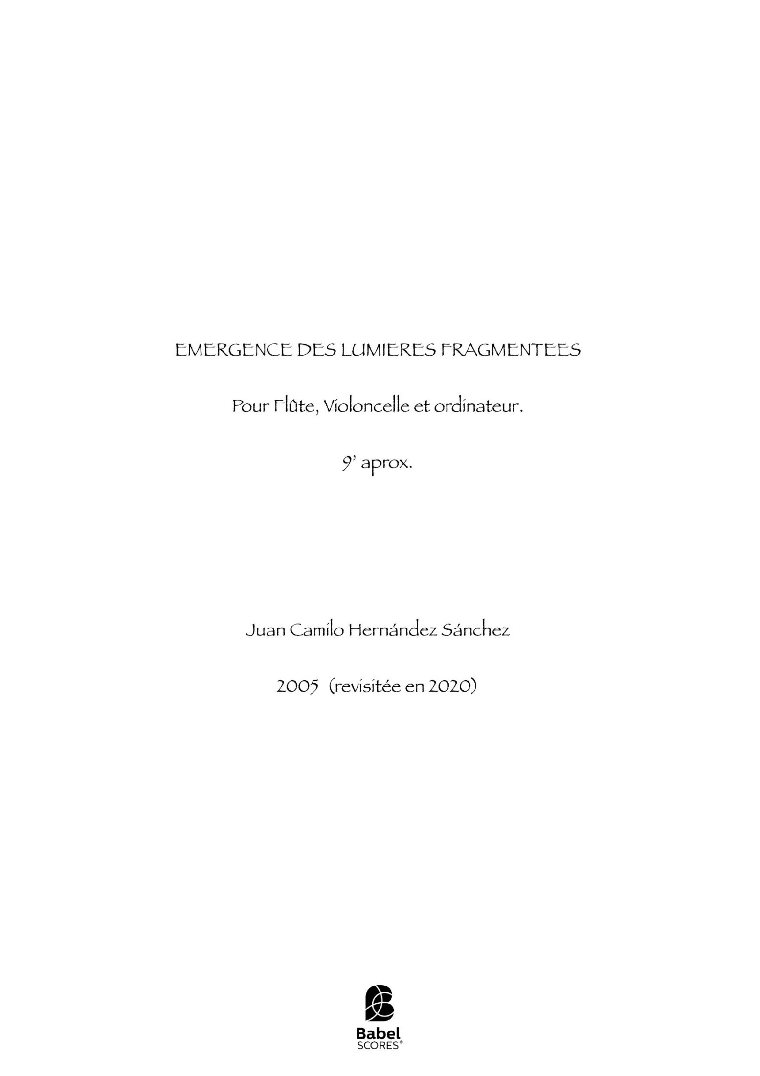 EMERGENCE DES LUMIERES FRAGMENTEES