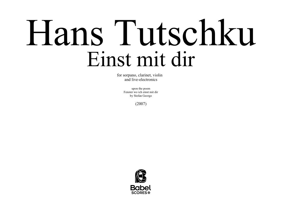 Einst mit dir