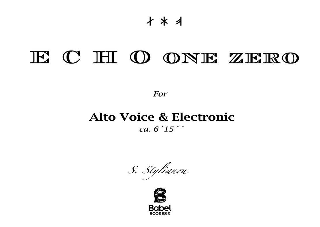 E C H O ONE ZERO