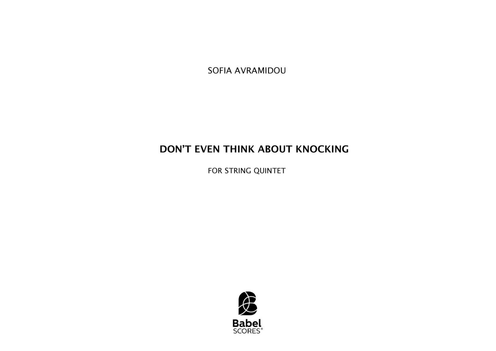 Don't even think about knocking