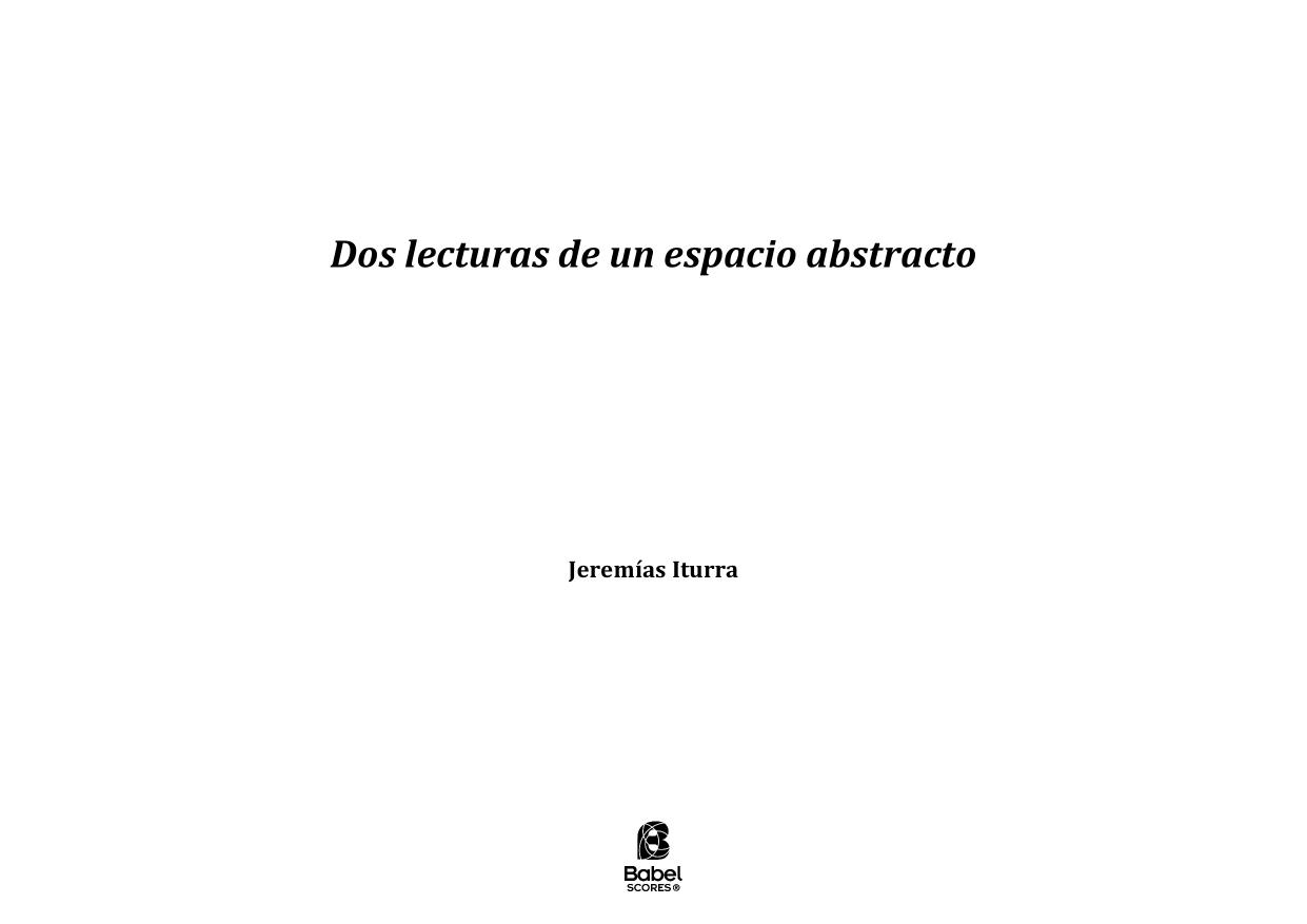 Dos lecturas de un espacio abstracto